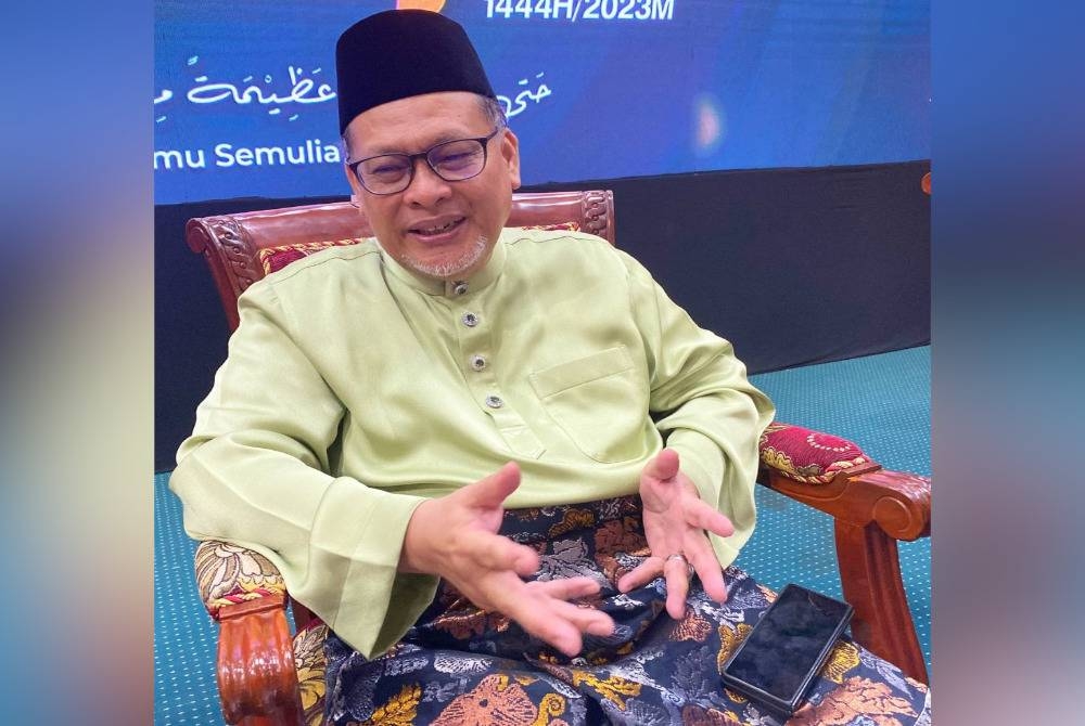 Mohd Amar semasa sidang akhbar selepas merasmikan Sambutan Hari Sayyidatina Khadijah (HSK) 2023 di Pusat Tarbiyah Islamiah (Putik), Pengkalan Chepa, Kota Bharu pada Khamis.