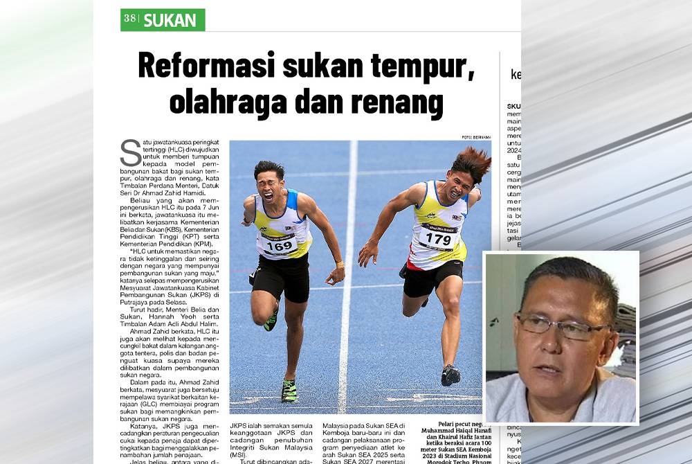 Laporan Sukan Sinar baru-baru ini. GAMBAR KECIL: Mohd Sadek