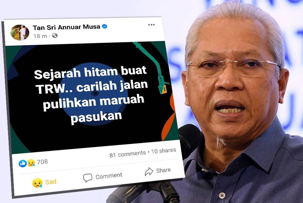 Hantaran yang dimuat naik di laman sosial Facebook milik Annuar Musa.