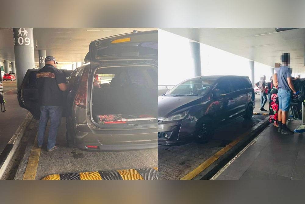 JPJ menahan sebuah kenderaan jenis Proton Exora yang dipandu lelaki tempatan kerana dipercayai menawarkan khidmat &#039;ulat&#039; kepada pelancong di KLIA2, Sepang Khamis lalu. - Foto: JPJ Selangor