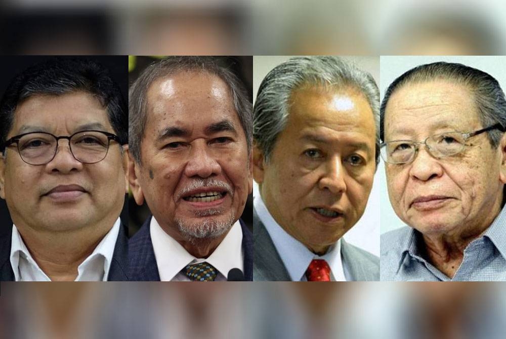 Dari kiri: Johari Abdul, Wan Junaidi, Anifah Aman dan Lim Kit Siang