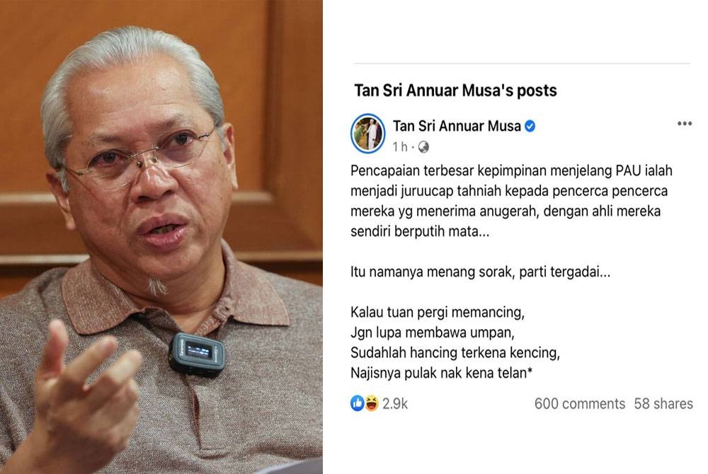 Hantaran Annuar di Facebook pada Isnin.