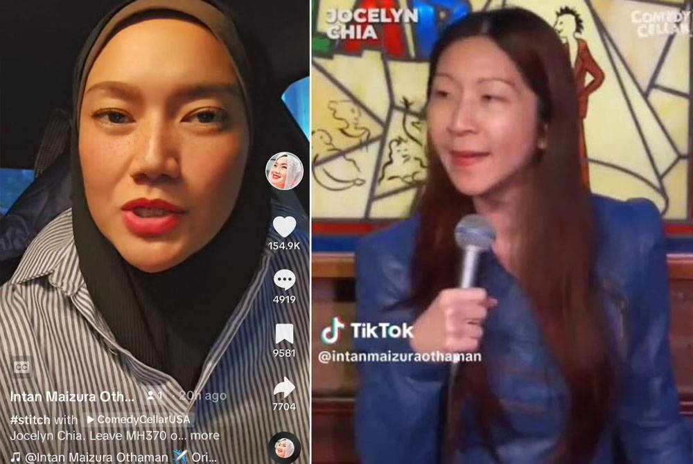 Waris MH370, Intan Maizura menyifatkan tindakan pelawak Singapura, Jocelyn Chia melampau.