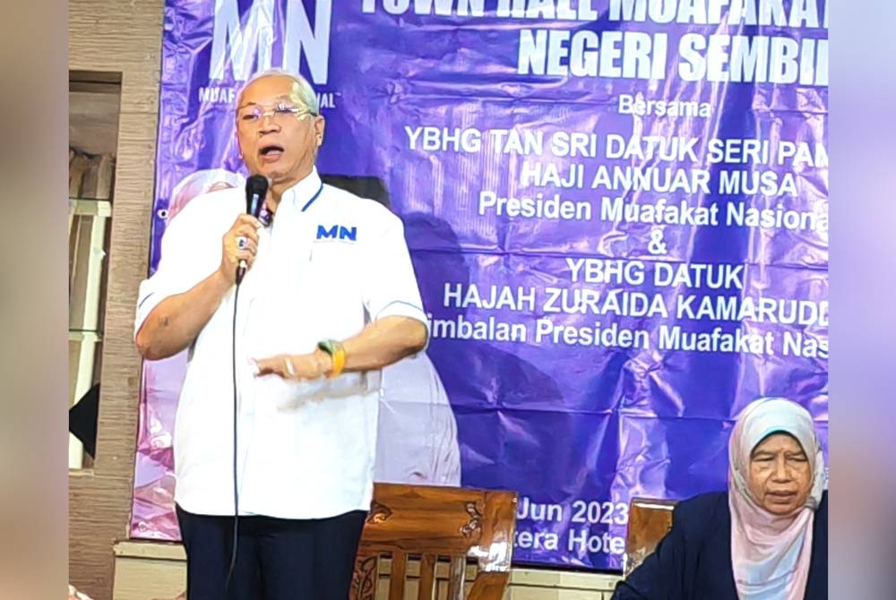 Annuar Musa ketika berucap pada Townhall MN Negeri Sembilan pada Sabtu.