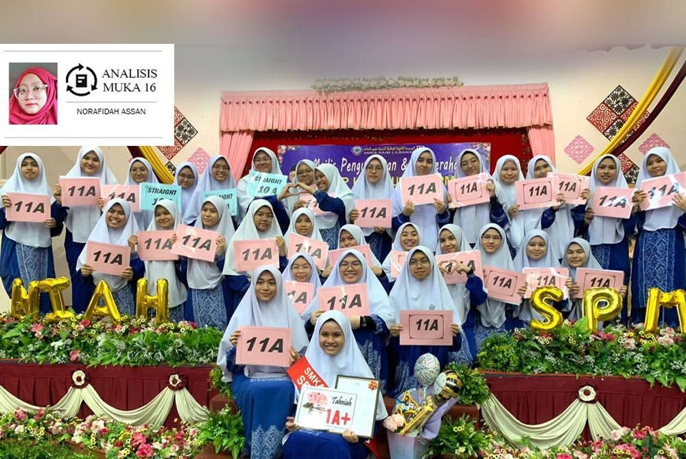 Pelajar SMKA Naim Lilbanat, Kelantan yang mencapai keputusan cemerlang dalam SPM 2022.