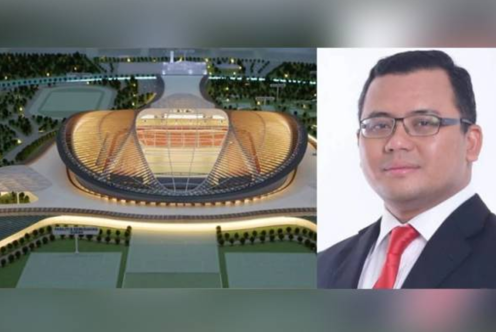 Amirudin (kanan) berkata, kompleks Stadium Shah Alam baharu tetap dijangka siap pada 2026. 