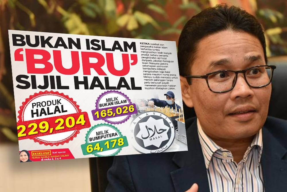 (Gambar kiri) Laporan muka depan akhbar Sinar Harian pada Isnin. (Gambar kanan) Khairul