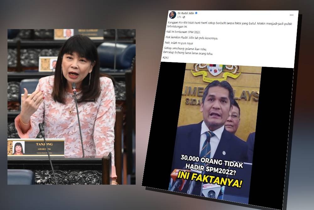 Gambar kiri: Hui Ying. Gambar kanan: Radzi dakwa kenyataan Perdana Menteri mengenai 30,000 pelajar tidak menduduki SPM pada 2022 bercanggah dengan jumlah yang dilaporkan Menteri Pendidikan.