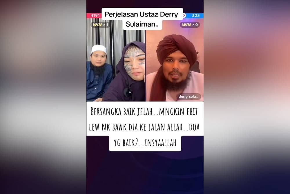 Derry (kanan) bersiaran langsung bersama Ebit (kiri) menerusi laman sosial, TikTok.