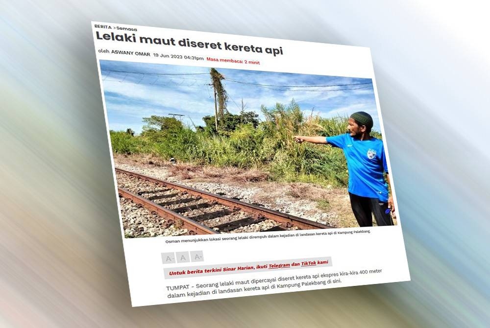 Perkhidmatan tren Ekspres Rakyat Timuran dari Tumpat ke Johor Bahru berjalan mengikut jadual walaupun berlaku kemalangan membabitkan seorang individu yang maut digilis kereta api tengah hari Isnin.