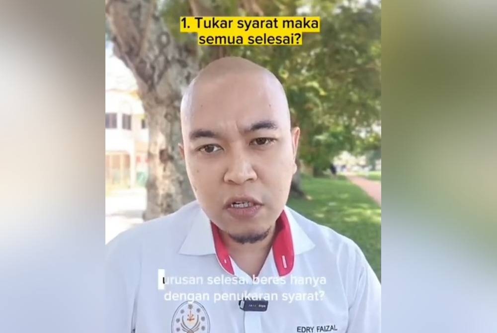 Tangkap layar Edry Faizal yang membuat hantaran di TikTok pada Isnin.