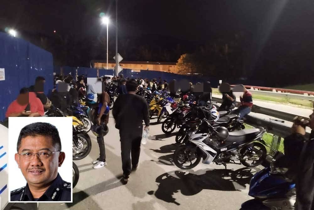 Antara penunggang yang diperiksa dalam Op Bersepadu di hentian rehat dan rawat (R&R) Seremban pada Sabtu. Gambar kecil: Mat Kasim