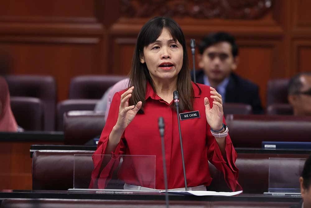 Nie Ching ketika menghadiri Persidangan Dewan Negara di Bangunan Parlimen hari ini. - Foto Bernama