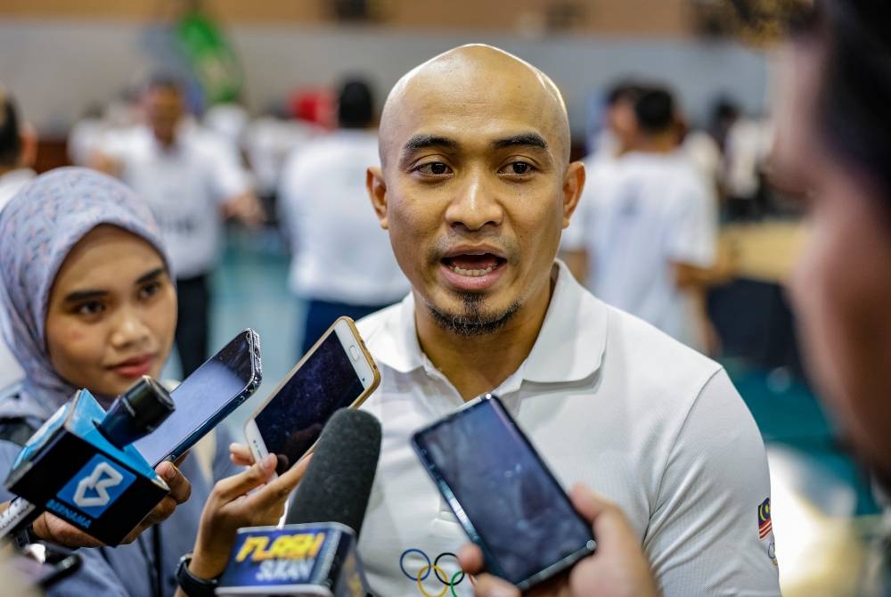 Azizulhasni ketika ditemu bual media selepas Majlis Sambutan Hari Olimpik 2023 di Sekolah Sukan Bukit Jalil pada Jumaat. - Foto Bernama