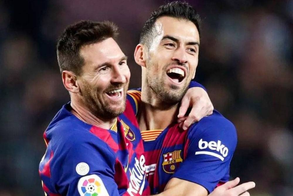 Busquets (kanan) bertaut kembali bersama Messi di Miami. FOTO AGENSI