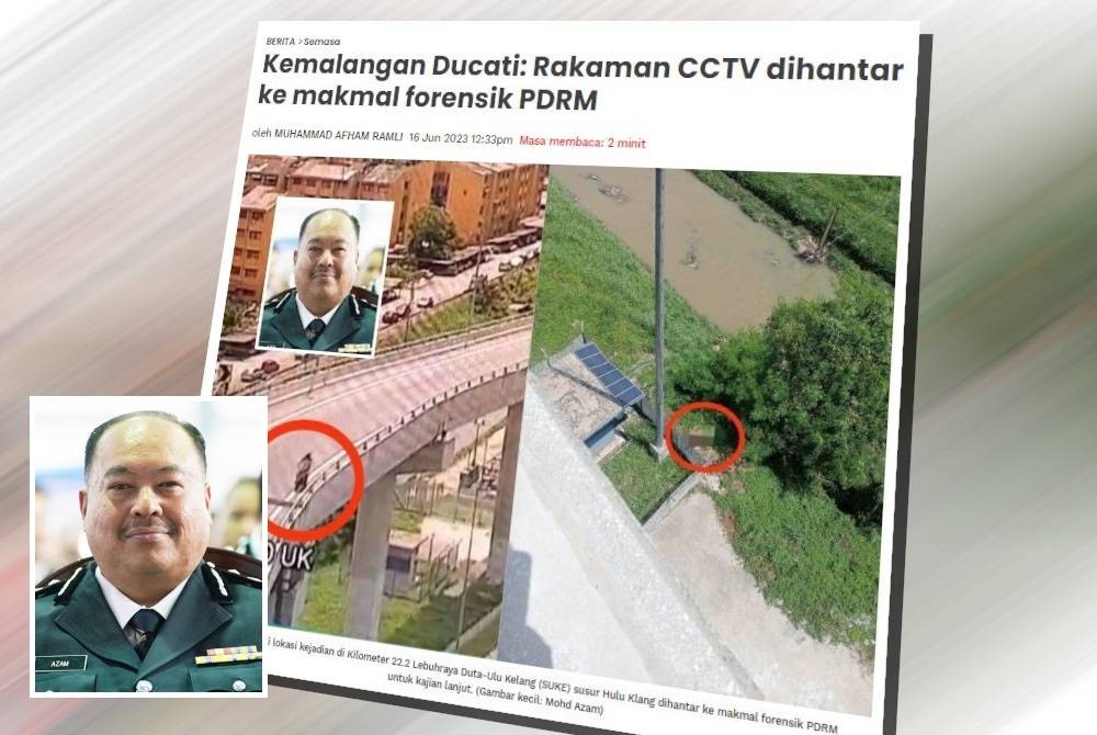 Kertas siasatan melibatkan kes nahas penunggang motosikal berkuasa tinggi jenis Ducati Panigale di Lebuhraya Sungai Besi-Ulu Kelang (SUKE) telah dirujuk kepada Timbalan Pendakwa Raya (TPR) pada Rabu lalu. (Gambar kecil: Mohd Azam)