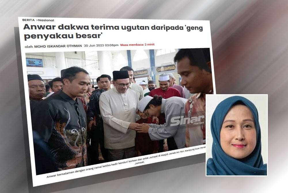 Laporan Sinar Harian pada Jumaat. Gambar kecil: Wan Azliana