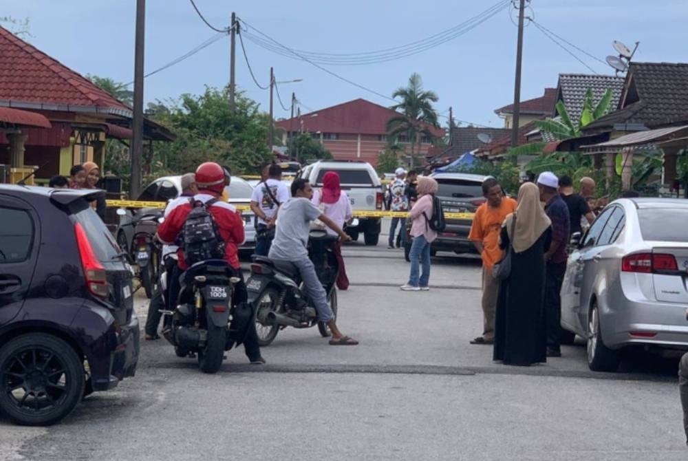 Keadaan di sekitar tempat kejadian selepas penemuan mayat wanita berkenaan.