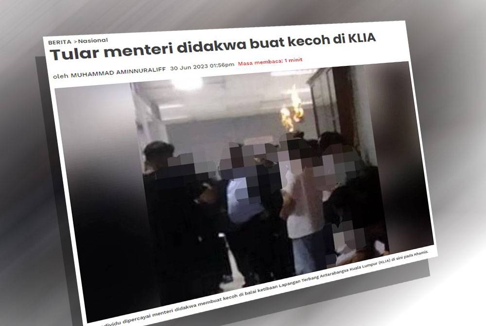 Suasana di balai ketibaan Lapangan Terbang Antarabangsa Kuala Lumpur (KLIA) di sini kecoh apabila seorang individu dipercayai menteri cuba membebaskan seorang pelawat China yang ditahan Jabatan Imigresen pada Khamis.