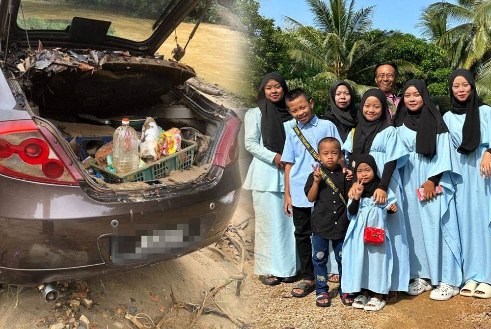 Sebuah kereta jenis Proton Gen 2 ditemui lebih kurang dua kilometer dari lokasi penemuan mayat kedua.(Gambar kiri). Sembilan sekeluarga bersama seorang bakal menantu famili tersebut (tiada dalam gambar) dikatakan berkelah di Jeram Air Putih, Kampung Air Putih di sini.