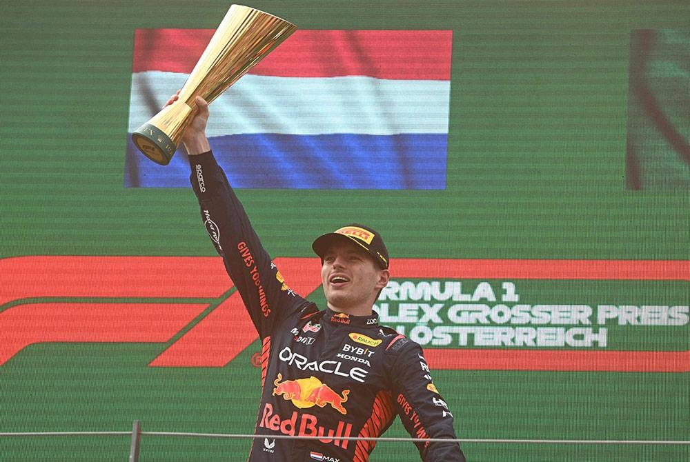 Verstappen menjuarai GP Austria di Spielberg pada malam Ahad. - Foto AFP