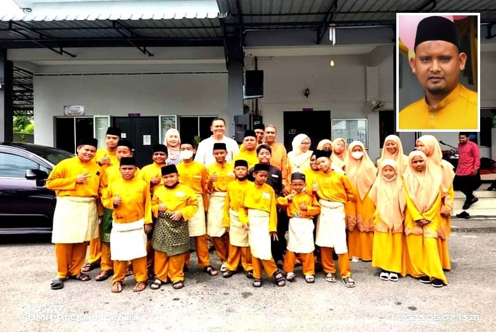 Penghuni Pusat Jagaan Anak-anak Yatim Walidaina sedondon menyambut Aidiladha baru-baru ini. (Gambar kecil: Zatullah)