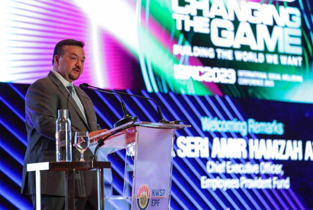 Amir Hamzah semasa ucapan pembukaan pada Persidangan Kesejahteraan Sosial Antarabangsa (ISWC) 2023 yang bertemakan ‘Changing the Game: Building the World We Want’, pada Rabu. - Foto Bernama