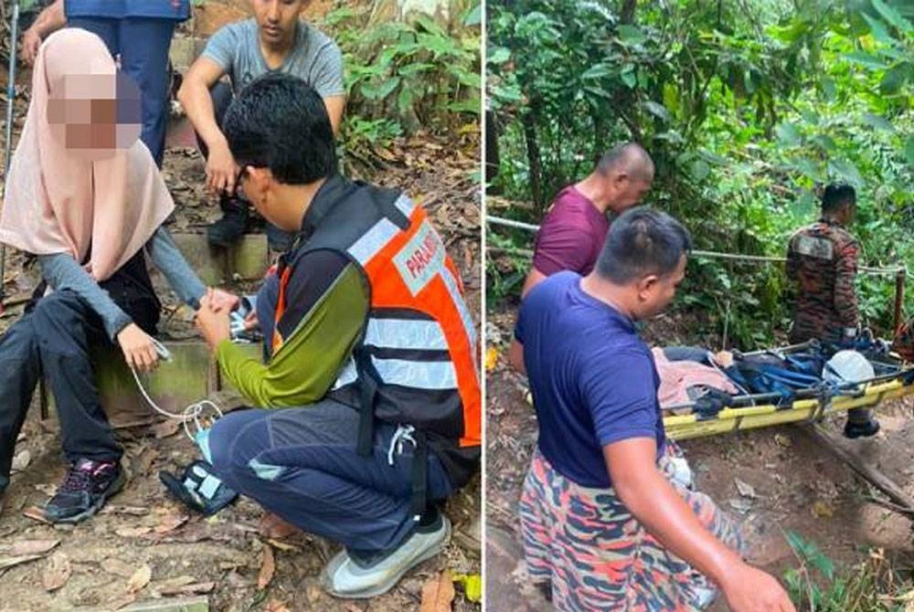 Seorang wanita pengsan ketika melakukan aktiviti pendakian bersama sekumpulan rakannya di Bukit Jugra, Banting, Selangor pagi tadi.