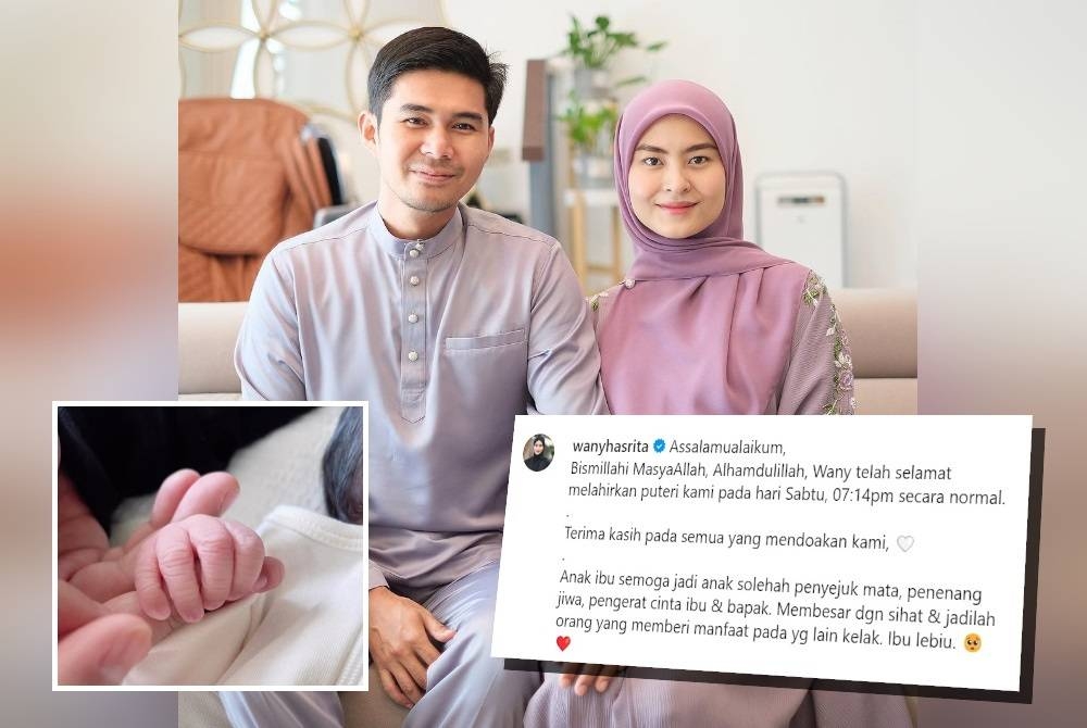 Wany dan suami teruja menyambut kelahiran cahaya mata sulung. - Foto INSTAGRAM WANY HASRITA