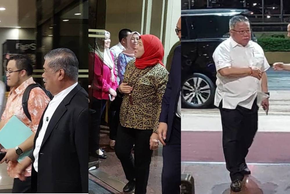 Mohamad, Nancy dan King Sing dilihat memasuki pekarangan lobi Menara Dato Onn, Pusat Dagangan Dunia (WTC) seawal jam 7.50 petang bagi menghadiri Mesyuarat Majlis Perundingan Pimpinan Kerajaan Perpaduan Malaysia, pada Selasa.