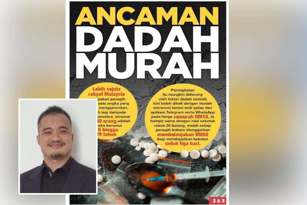 Laporan muka depan Sinar Harian pada Selasa. Gambar kecil: Hafizi Harun