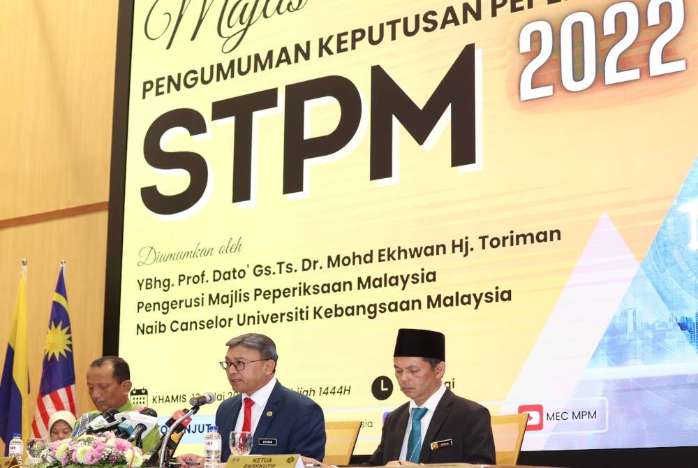 Mohd Ekhwan ketika sidang media pengumuman Keputusan Sijil Tinggi Persekolahan Malaysia (STPM) 2022 hari ini. - Foto Bernama