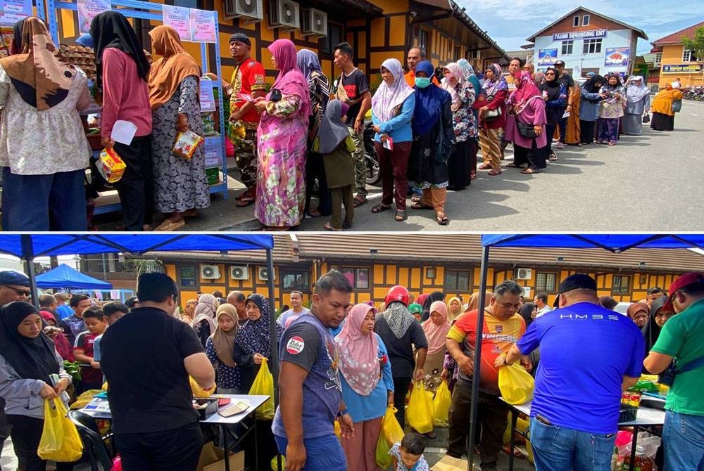 Karnival jualan Rahmah di Kampung Laut, Tumpat meneri sambutan daripada penduduk setempat bagi dapatkan barangan keperluan dengan harga murah.