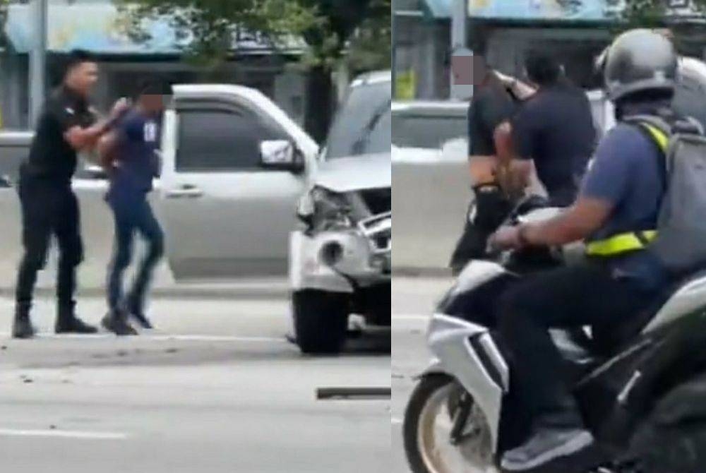 Kejadian dua lelaki ditahan di Lebuhraya Kajang Silk turut tular di media sosial.