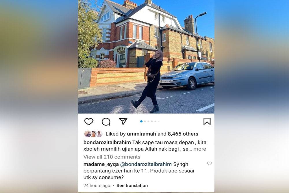 Rumah agam Rozita hanya 15 minit dari Lapangan Terbang Heathrow. - Foto Instagram Bonda Rozita Ibrahim