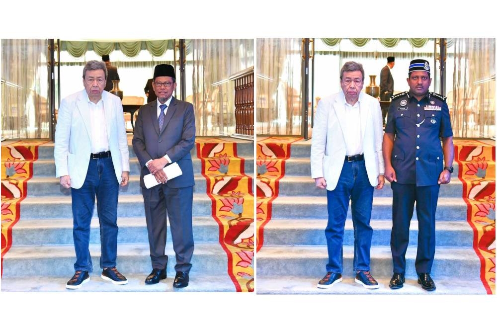 Ahmad Yunus (gambar kiri) dan Hussein (gambar kanan) menghadap Sultan Selangor susulan kandungan isu ceramah Muhammad Sanusi yang didakwa menghina baginda.