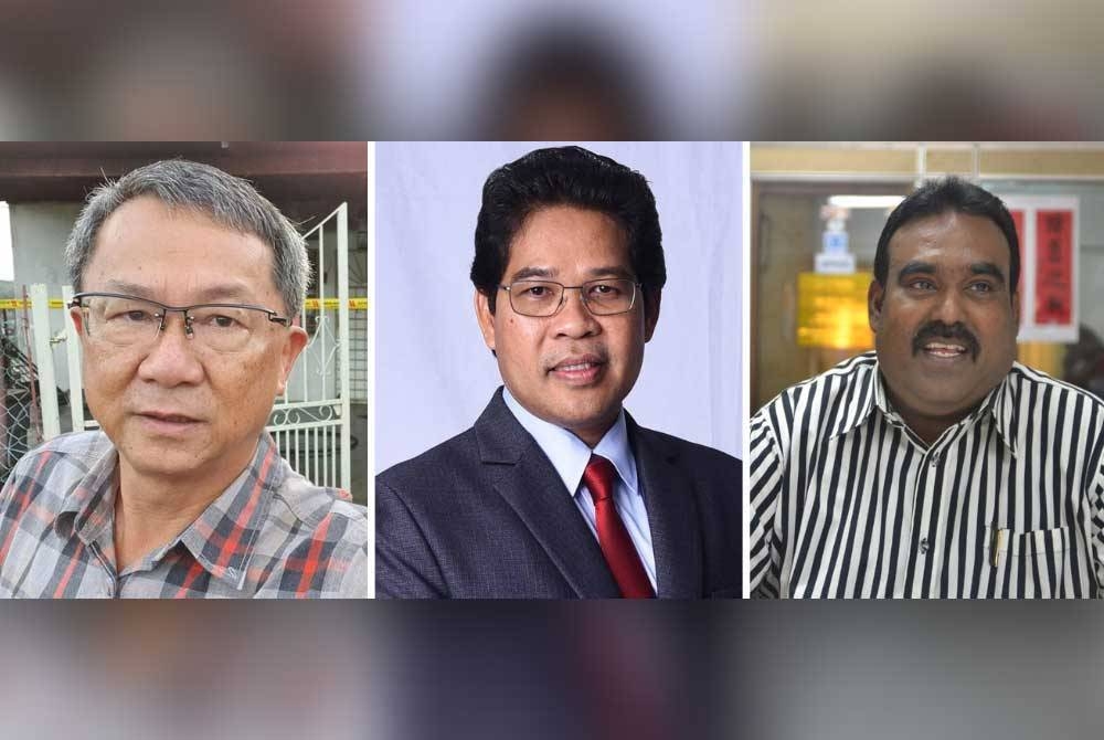 Dari kiri: Yek Diew Ching, Ravi dan Mohamad Rafie