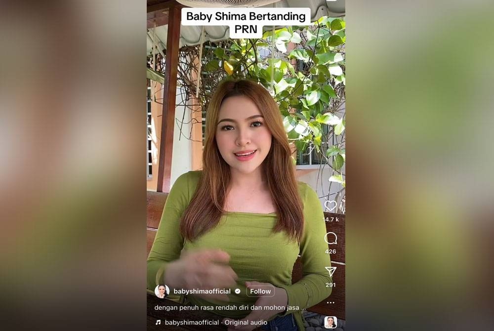 Hantaran video Baby Shima di Instagram miliknya pada Isnin.