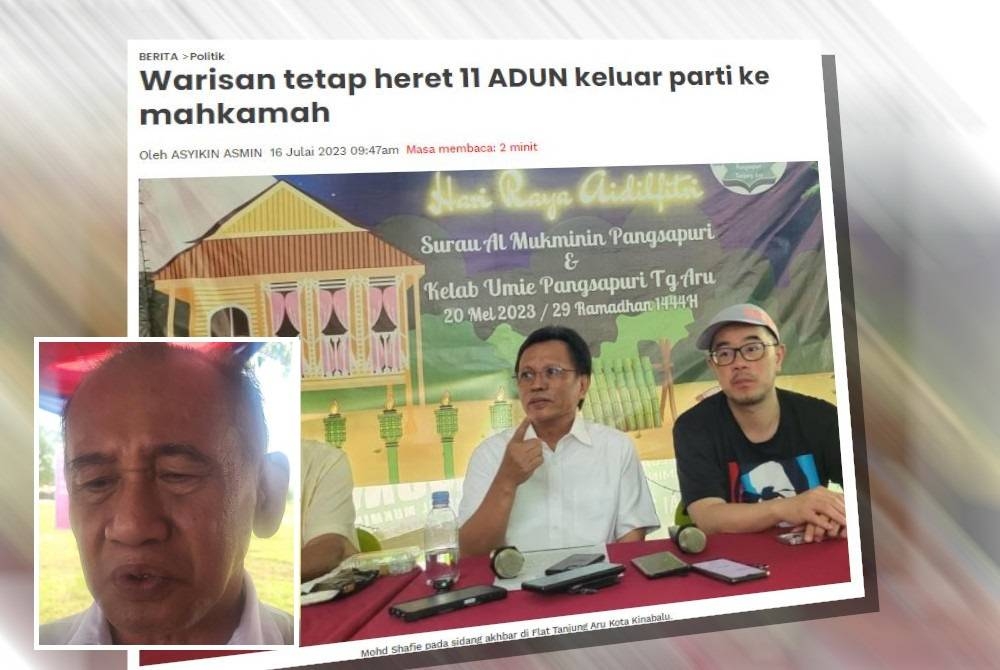 Sinar Harian sebelum ini melaporkan Warisan tetap akan mengambil tindakan terhadap ADUN yang keluar daripada parti itu ke mahkamah. Gambar kecil: Awang Ahmad Sah