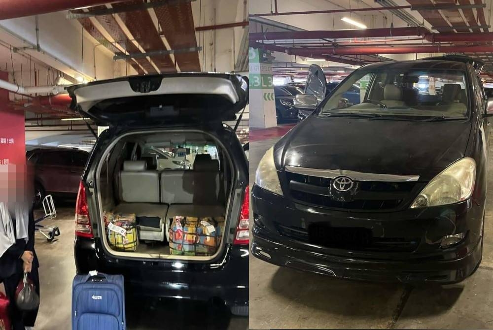 Sebuah kenderaan jenis Toyota Innova disita manakala pemandunya ditahan untuk siasatan kes kereta sewa haram atau ulat di KLIA 2, Sepang pada Khamis. - Foto JPJ Selangor