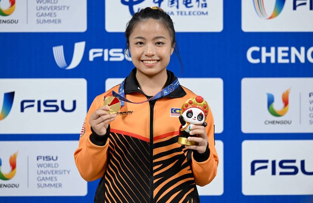 Tammy raih pingat emas acara qiangshu wanita Universiade ke-31 di Chengdu, China pada Ahad.