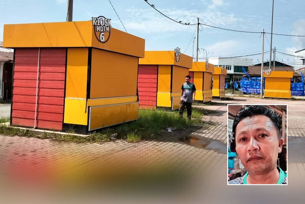 Kiosk yang dibina di Dataran Batang Merbau didakwa kurang mendapat sambutan penduduk. Gambar kecil: Mustapha Kamal