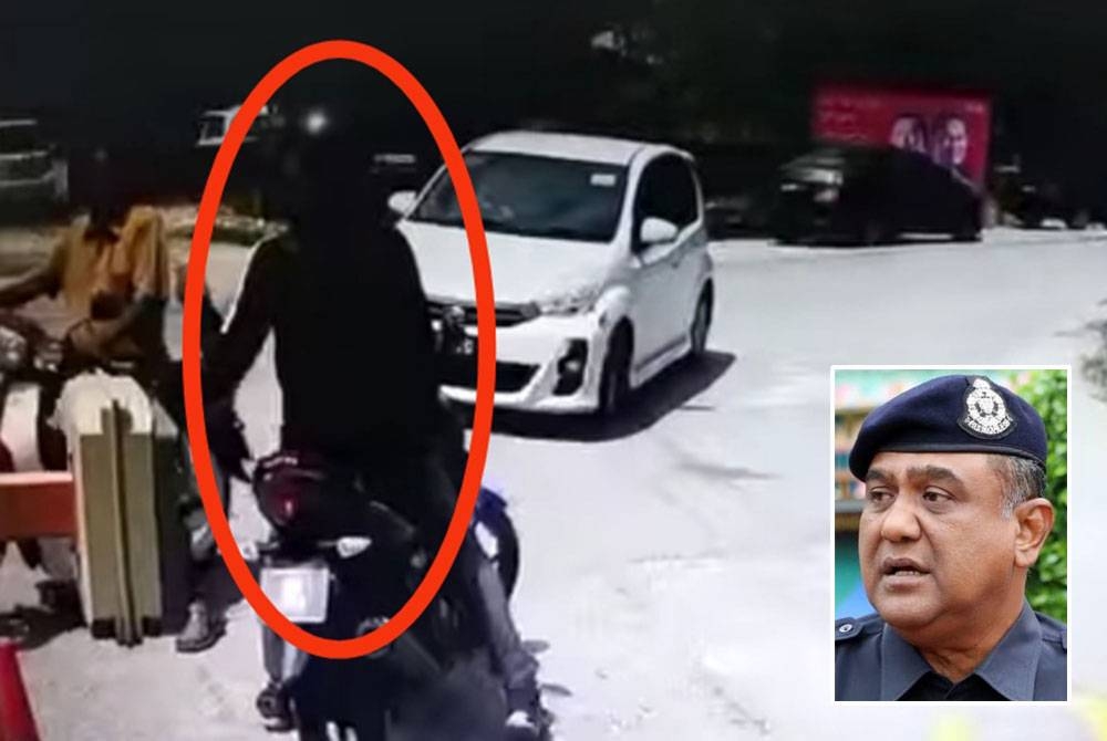 Tangkap layar video yang tular di media sosial Facebook memaparkan kejadian seorang lelaki meragut rantai leher mangsa di hadapan sebuah pangsapuri di Taman Raintree, Batu Caves pada Khamis. Gambar kecil: Zainal Mohamed