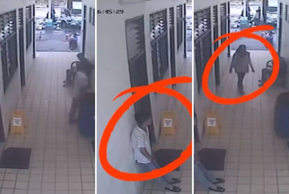 Tangkap layar rakaman CCTV berdurasi 41 saat yang tular di media sosial itu menunjukkan seorang lelaki sedang menunggu di hadapan ruang tandas sebelum menyusup masuk ke tandas wanita.