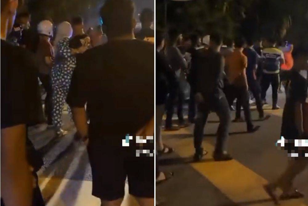 Tangkap layar video tular mendakwa berlaku insiden polis memukul seorang lelaki yang ditahan dalam Op Samseng di Jalan Jelapang, Ipoh pada Ahad.