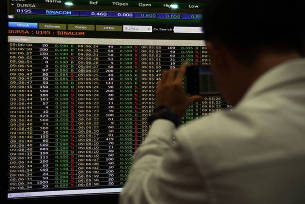 Pada waktu rehat tengah hari, FTSE Bursa Malaysia KLCI (FBM KLCI) susut 5.18 mata kepada 1,456.85 daripada 1,462.03 pada penutup Selasa. Foto hiasan