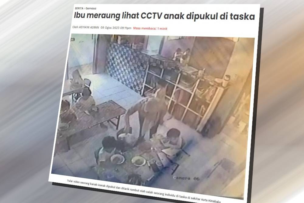 Satu video rakaman litar tertutup (CCTV) tular di aplikasi WhatsApp sejak Rabu memaparkan seorang kanak-kanak dipercayai didera di sebuah taska di sekitar Kota Kinabalu, di sini.