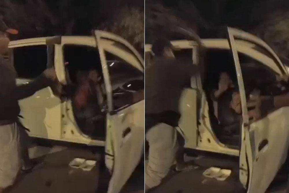 Tular satu video menunjukkan seorang lelaki menyerang pemandu kereta menggunakan kapak berhampiran Menara Kinabalu, Kota Kinabalu.