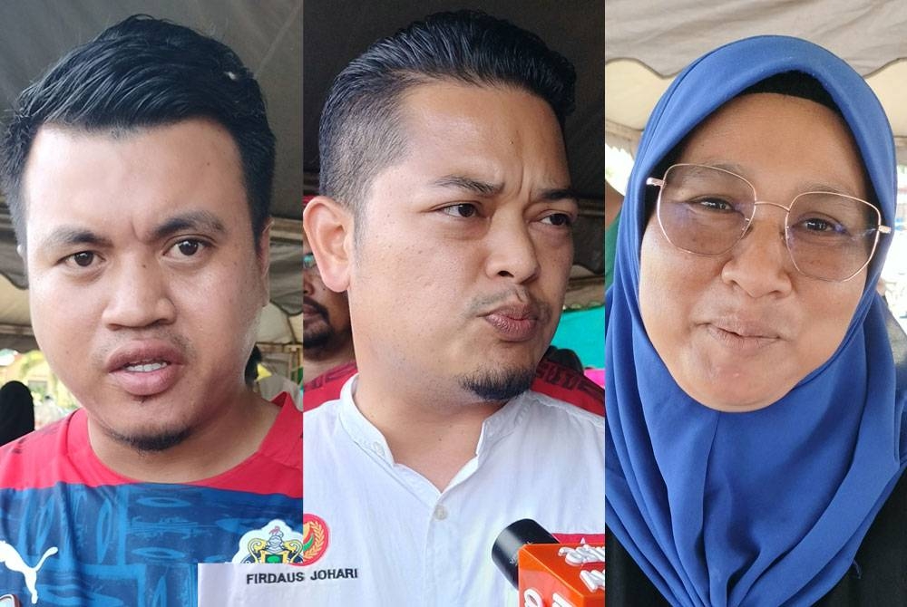 Dari kiri: Amirul Hairi, Mohammed Firdaus, Mazlina