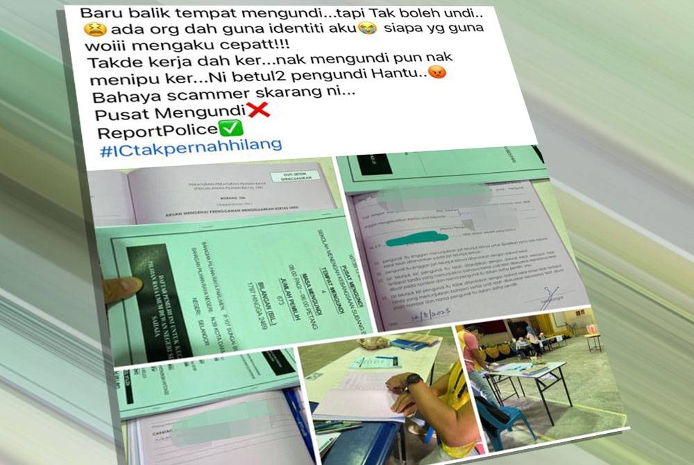 Seorang individu memuat naik hantaran di media sosial mendakwa tidak dapat mengundi setelah kad pengenalan miliknya didaftarkan orang lain pada Sabtu.